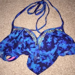 PINK tie dye bikini top